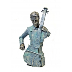 Rzeźba mężczyzna Muzyk z Kontrabasem